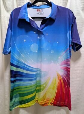 Play Loud Golf Polo Shirt "Sparkle" Mens 2XL Vibrant Colors Performance